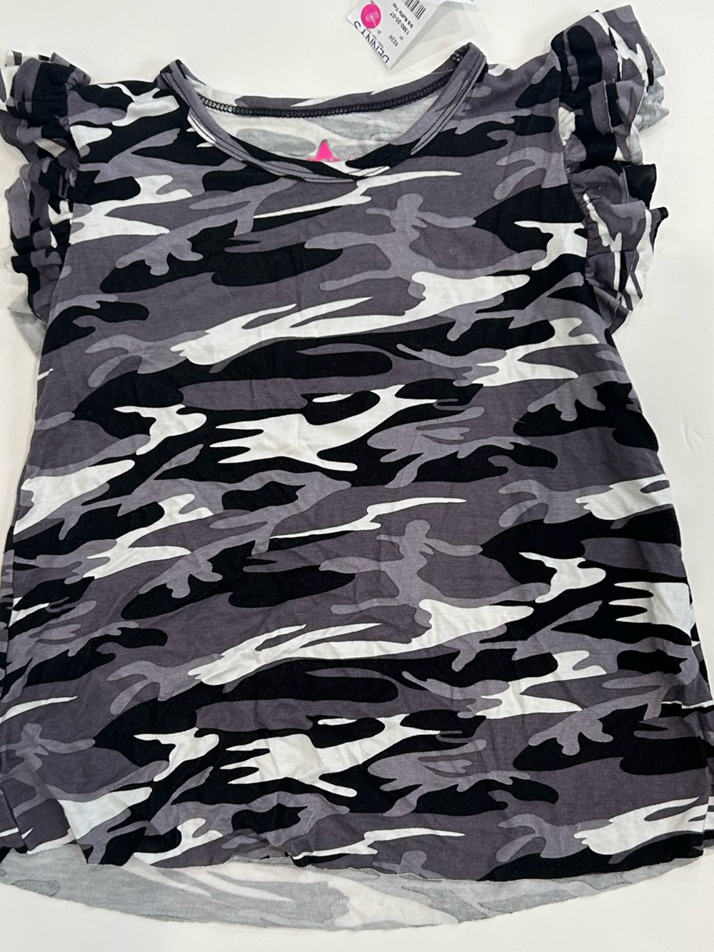 NWT Hannah Sky Girls' Gray & Black Camo Tank